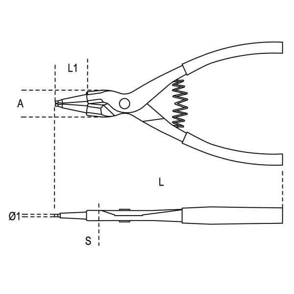 Szczypce do pierścieni zewnętrzne segera 140mm