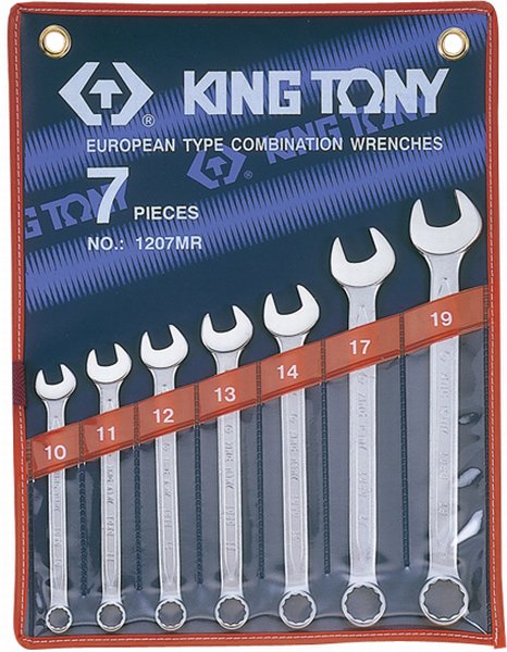 Komplet kluczy płasko-oczkowych 7 sztuk 10-19mm