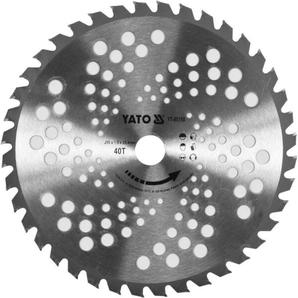 Tarcza TCT do podkaszarek 255mm z otworem mocujacym 25,4mm