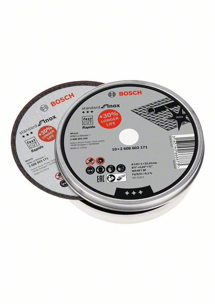 Tarcza tnąca 125*22,2*1 M inox-rapido 10PC