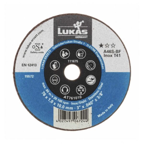 Tarcza płaska T1A 50*1.0*10.0 A46S-BF inox