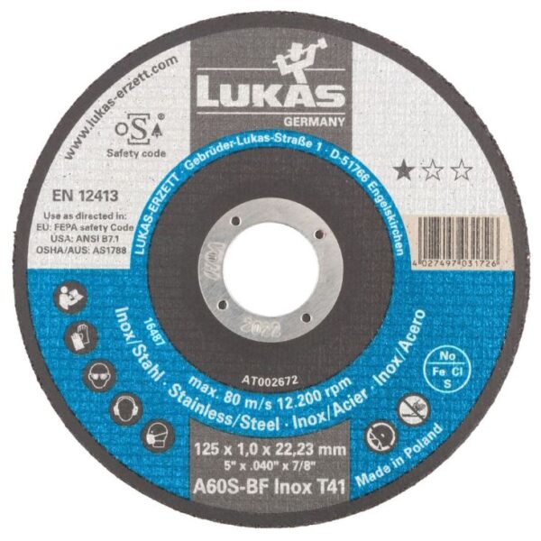 Tarcza płaska T1A 115*1.0*22 A60S-BF inox premiumflex