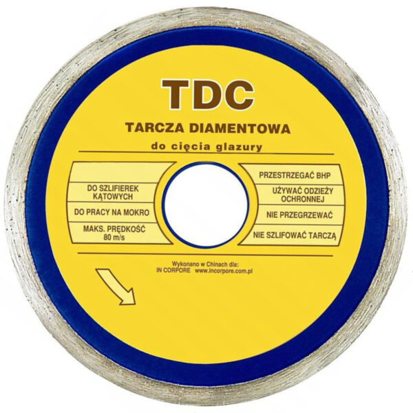 Tarcza diamentowa gładka do glazury TDC 110mm