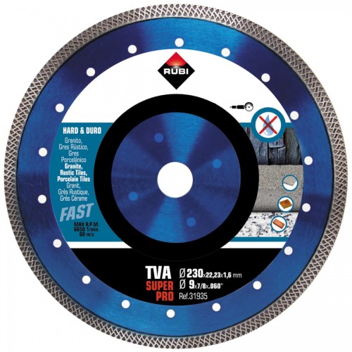 Tarcza diamentowa do MAT. twardych, turbo viper (TVA) 230mm