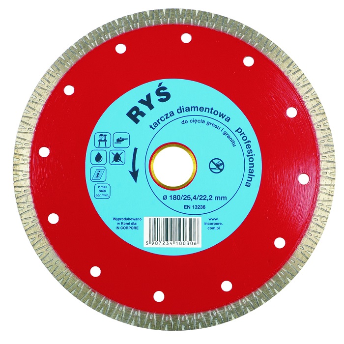 Tarcza diamentowa turbo RYŚ 200mm