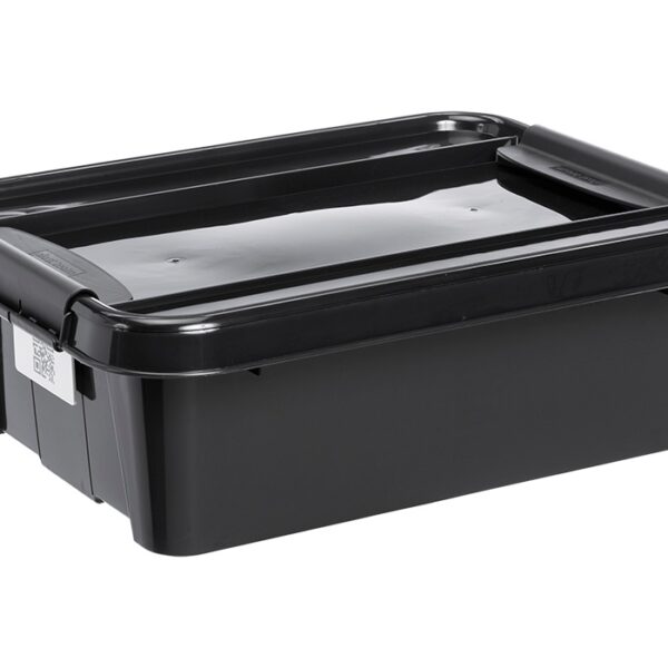Pojemnik PRO BOX 21L płaski czarny, czarna pokrywa