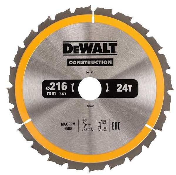 Piła tarczowa do drewna 216/30mm, 24 zęby