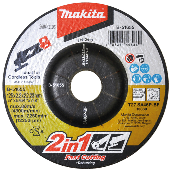 Tarcza szlifiersko/tnąca 125*2,2*22mm 2W1