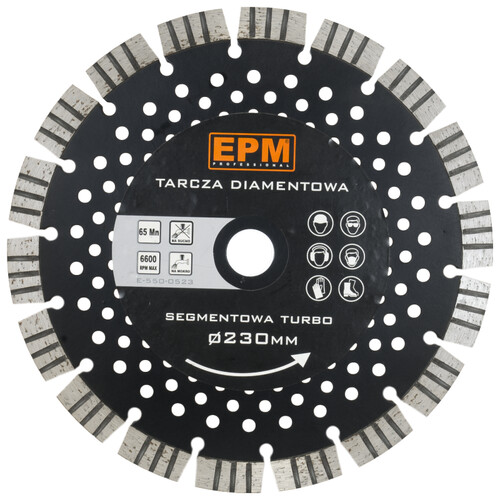 Tarcza diamentowa segmentowa turbo z otworami chłodzą. 230mm