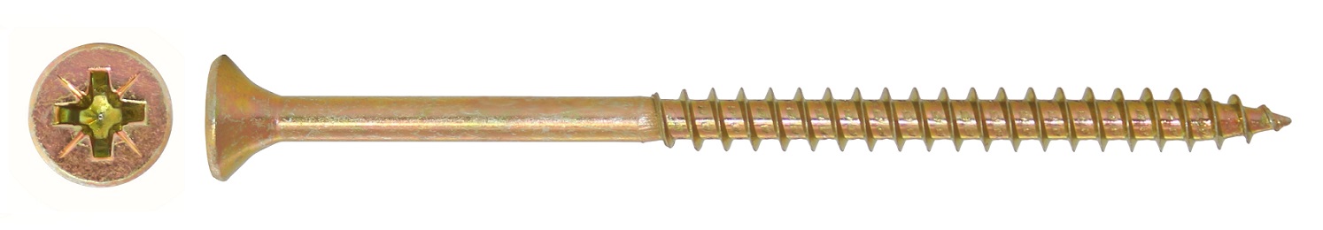 Wkręt do drewna ocynk żółty 6.0*150mm gwint niepełny