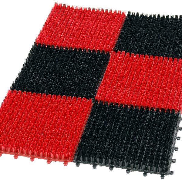Wycieraczka trawka plastikowa 6-CZĘŚCIOWA 36*55cm black/red