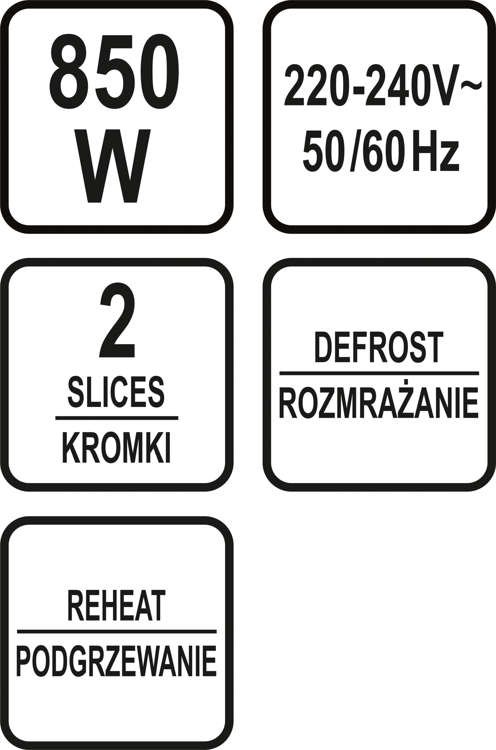 Toster 700-850W czarny