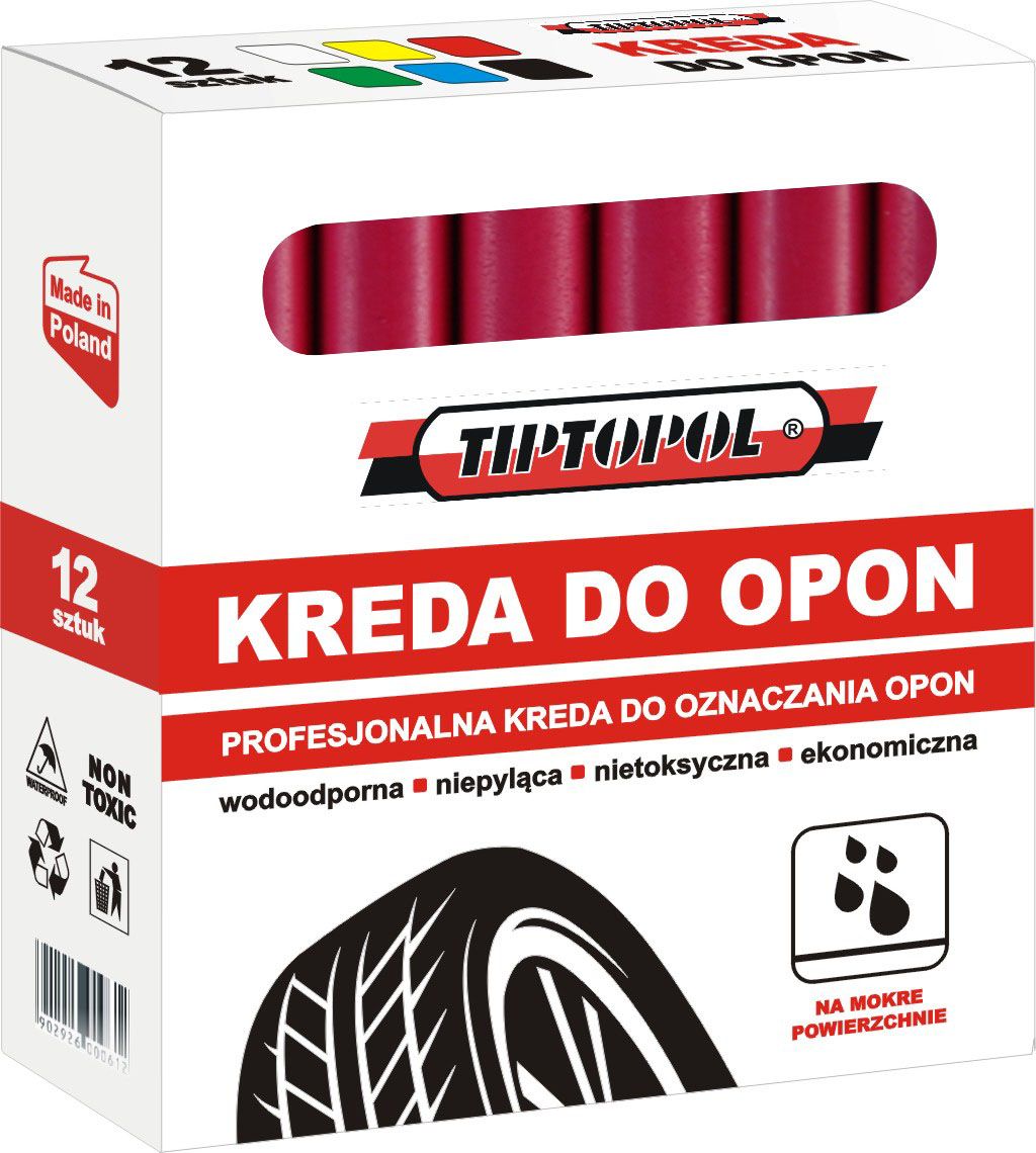 Kreda do opon czerwona - wodoodporna