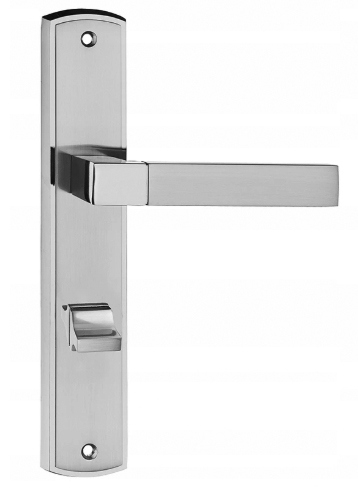 Klamka beta długi szyld 72mm łazienkowa WC nikiel