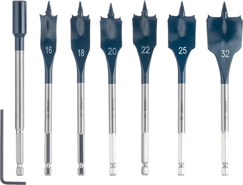 Zestaw wierteł 7-SZT self CUT speed 16,18,20,22,25,32 + prze