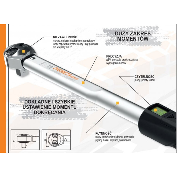 Klucz dynamometryczny 20-100NM 3/8''