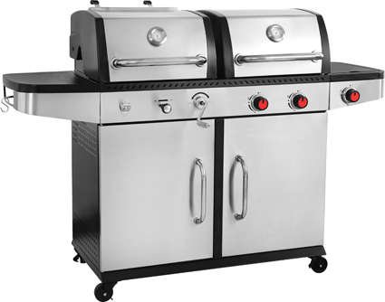 Grill gazowy 2W1 gaz+węgiel, stal nierdzewna 8.2KW