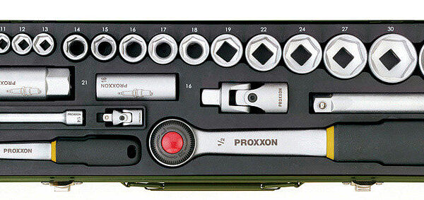 Zestaw kluczy nasadowych 1/2'' i 1/4'' Proxxon 24CZ.