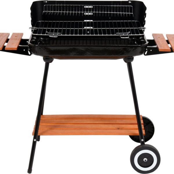 Grill węglowy z półkami, ruszt 53*33cm