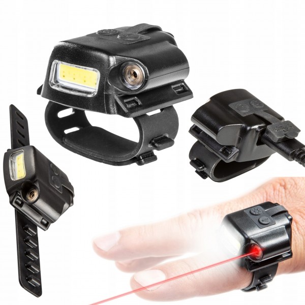 Latarka punktowa LED 90LM + laser, 2W1