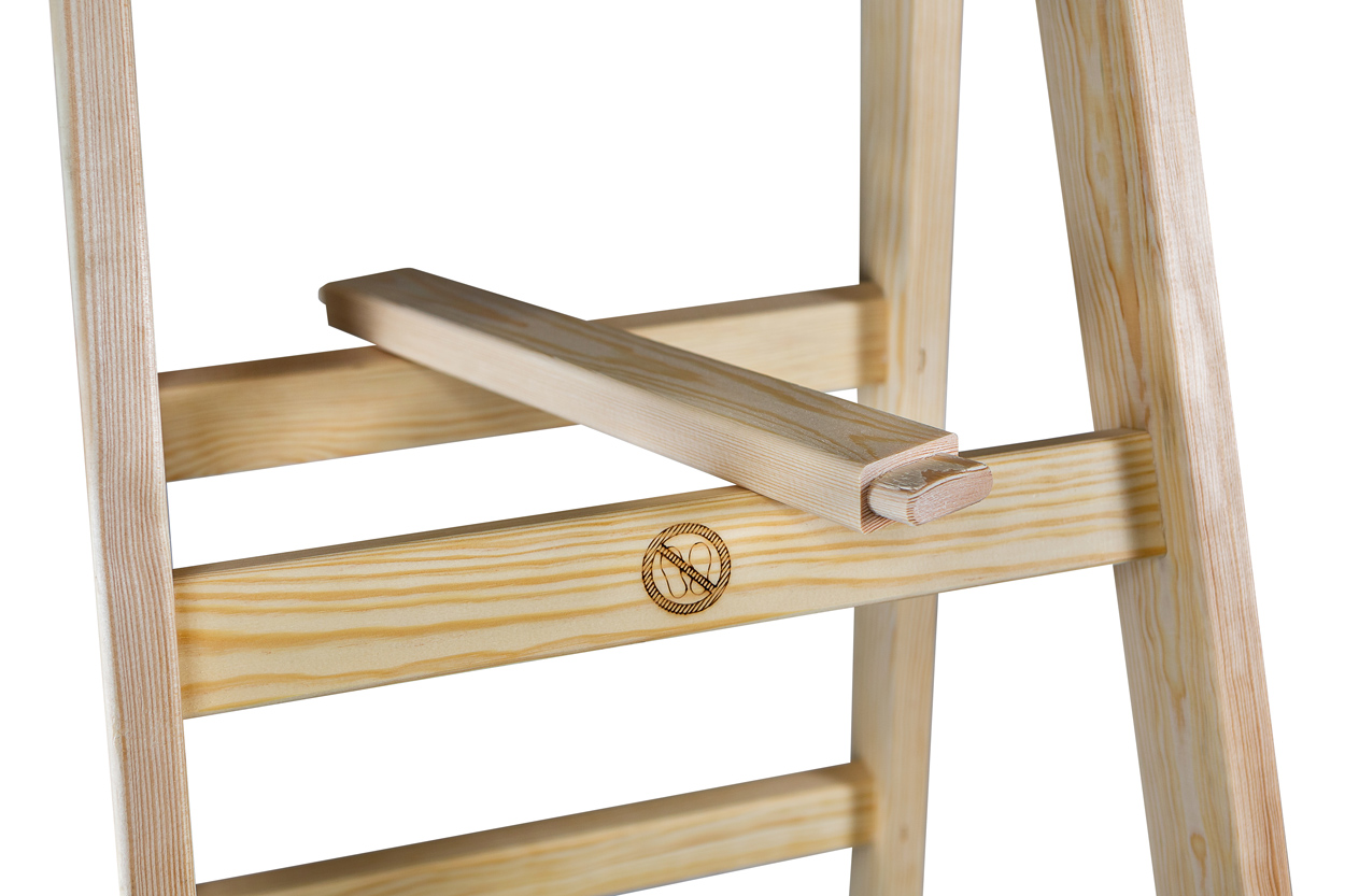 Drabina drewniana Braket standard 2X7 szczebli 211cm