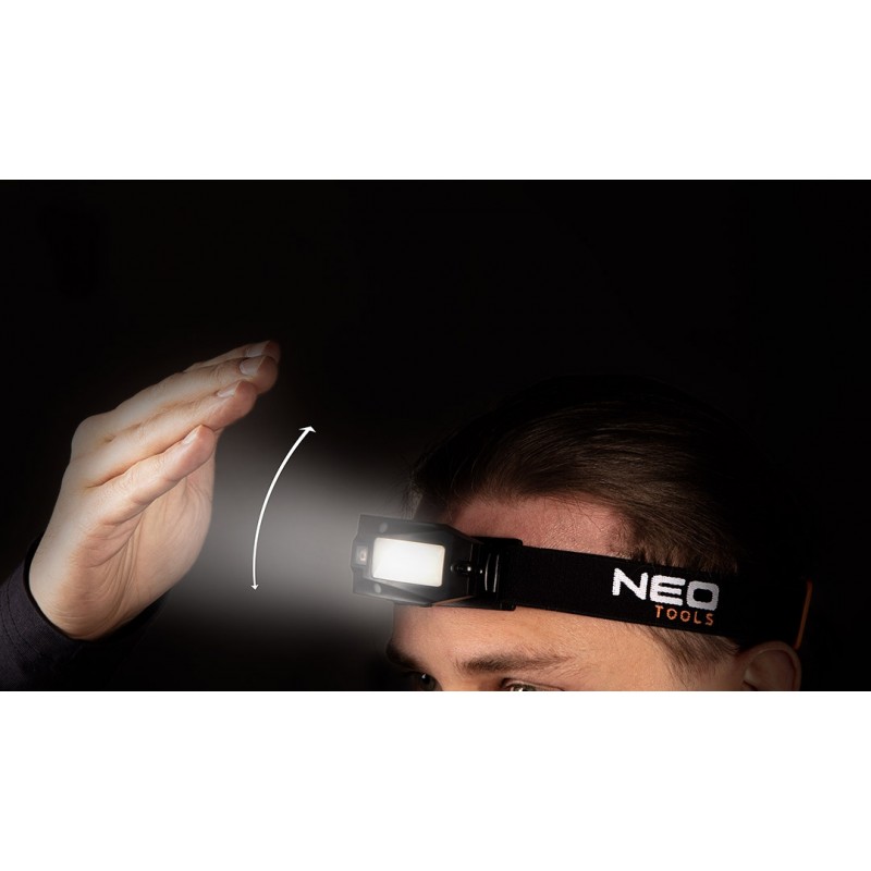 Latarka czołowa akumulatorowa USB 180LM COB led,czujnik ruch