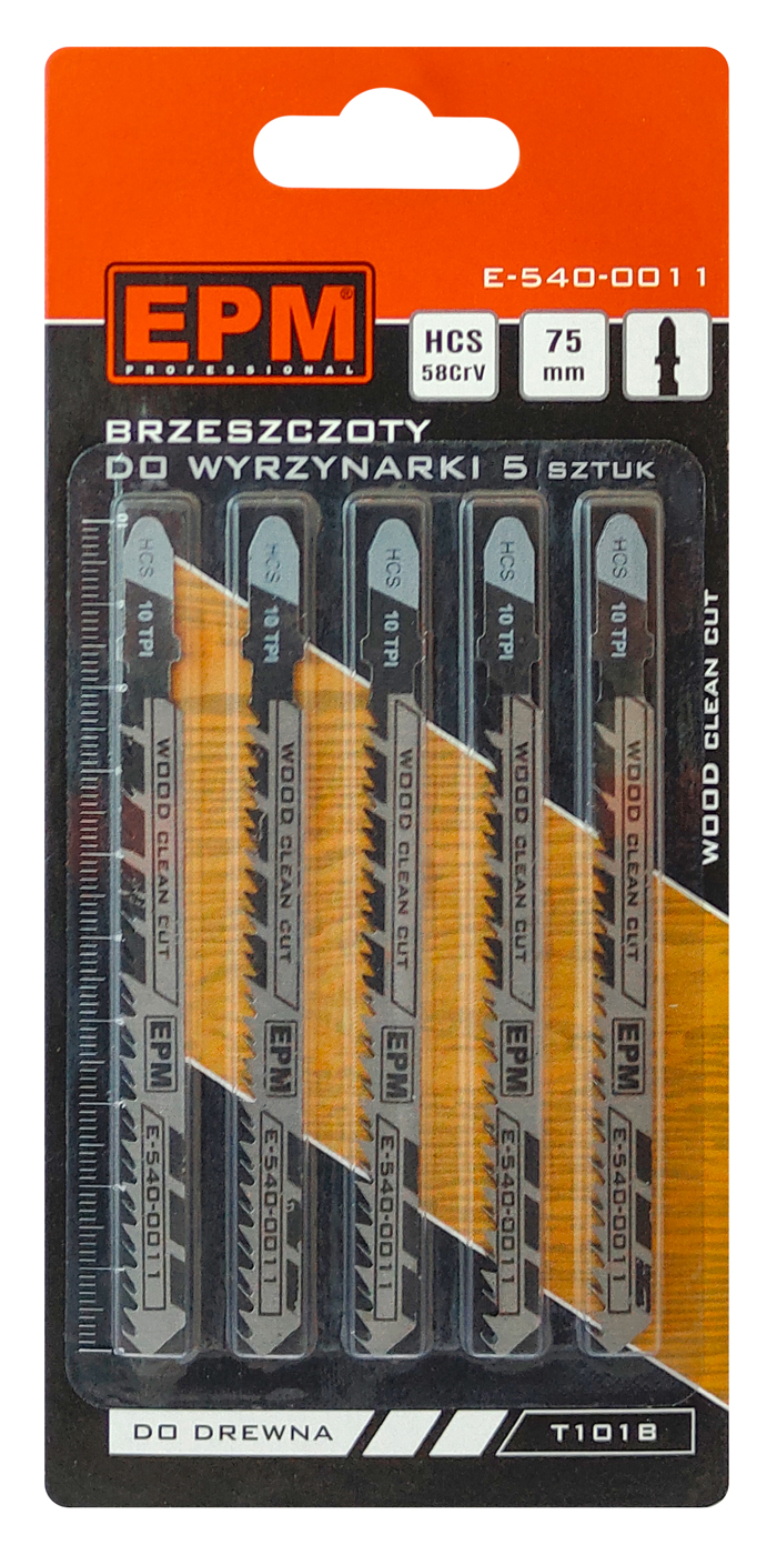 Brzeszczot do wyrzynarki 74mm 10TPI drewno T101B 5 sztuk