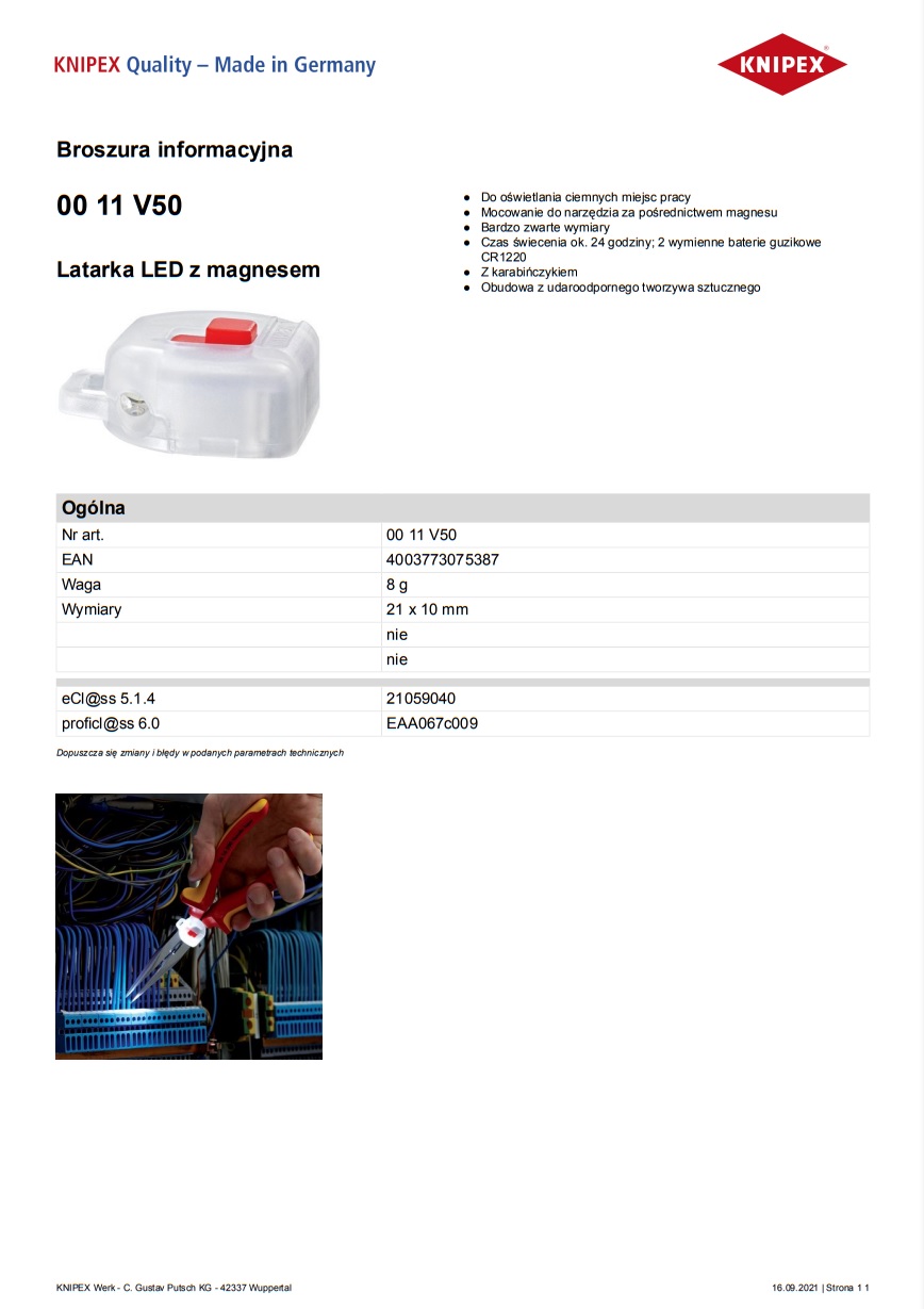 Latarka magnetyczna LED