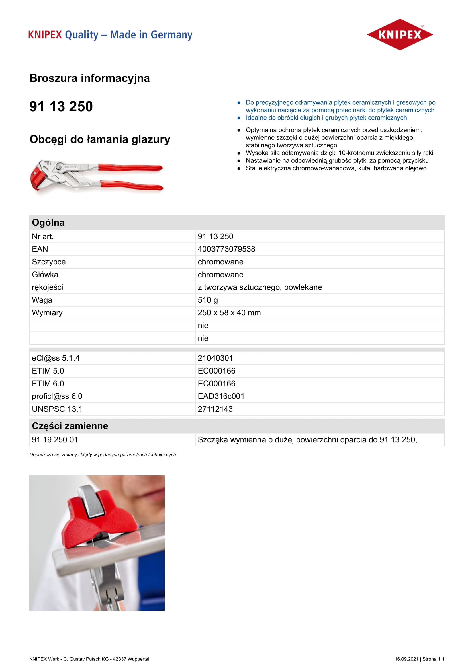Szczypce do glazury 250mm