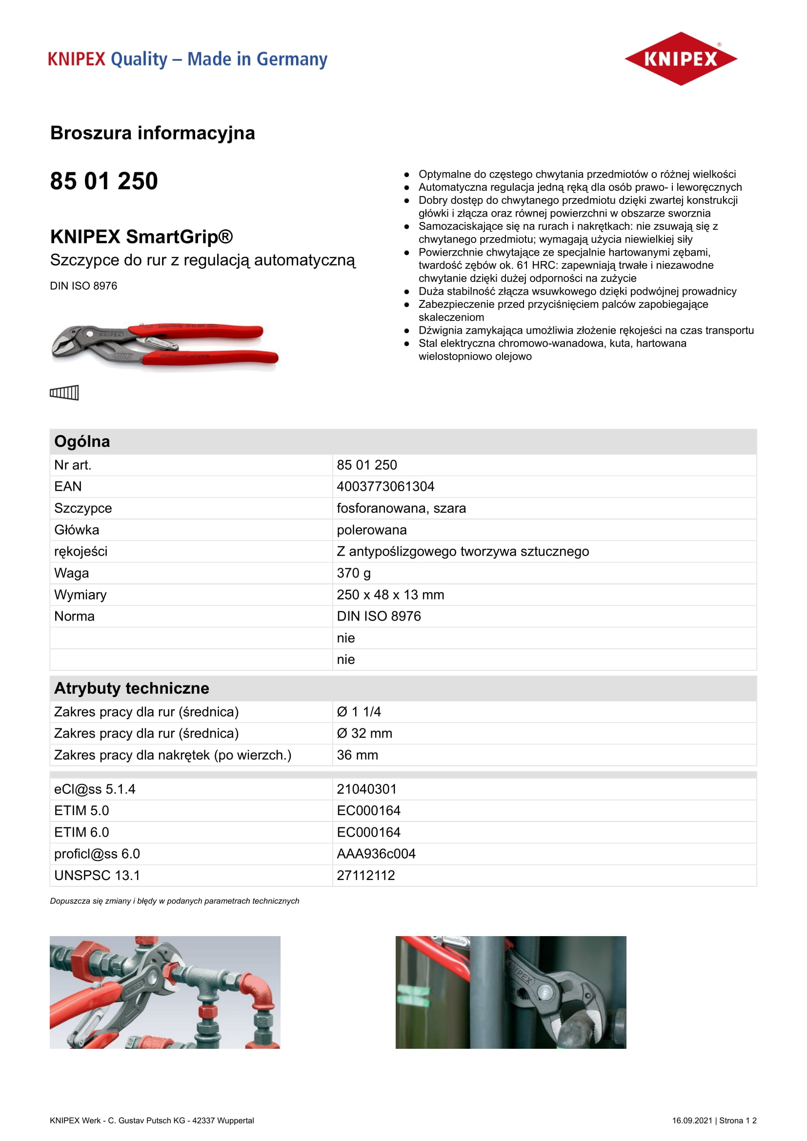 Szczypce do RUR smartgrip 250mm