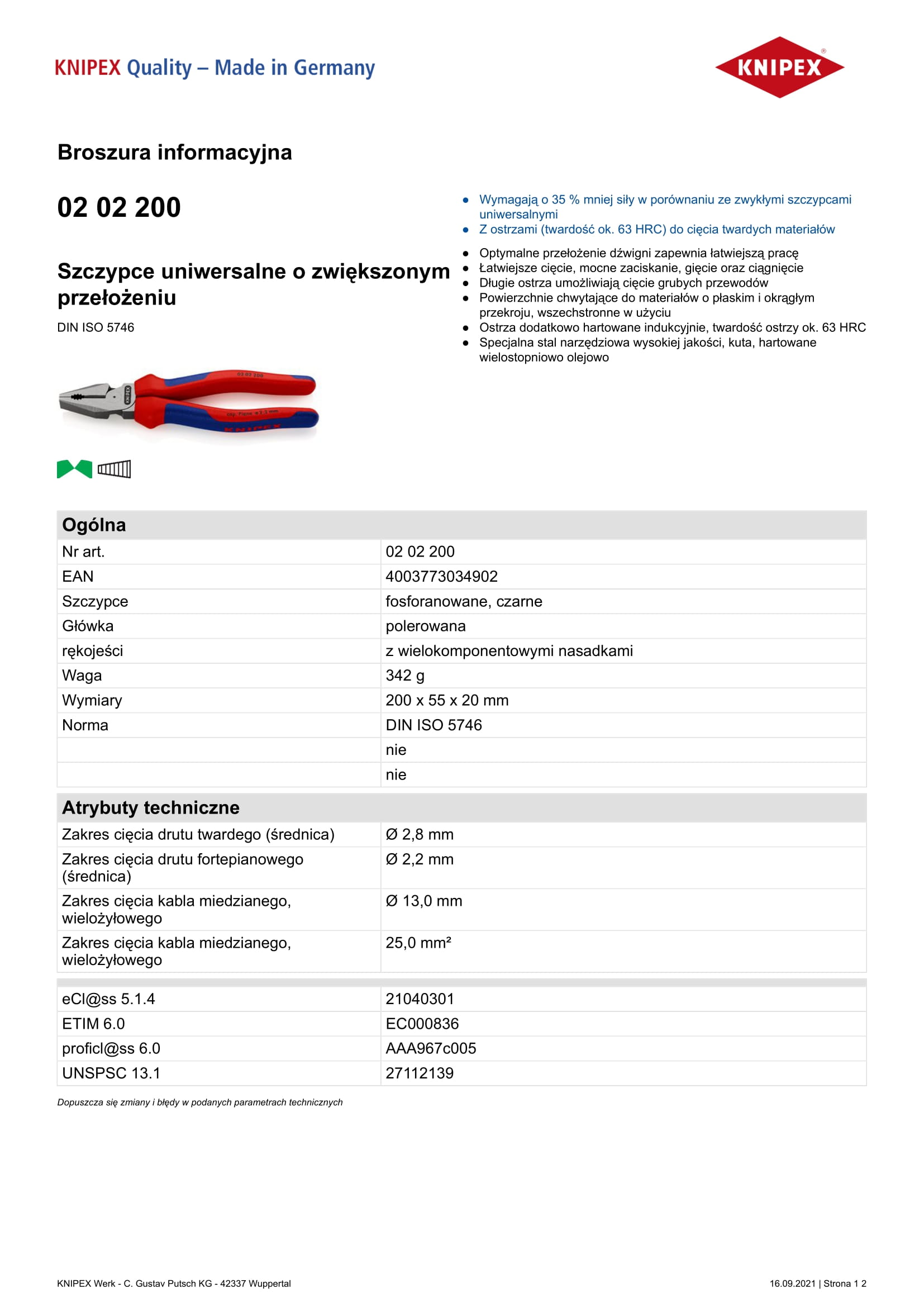 Szczypce uniwersalne 200mm