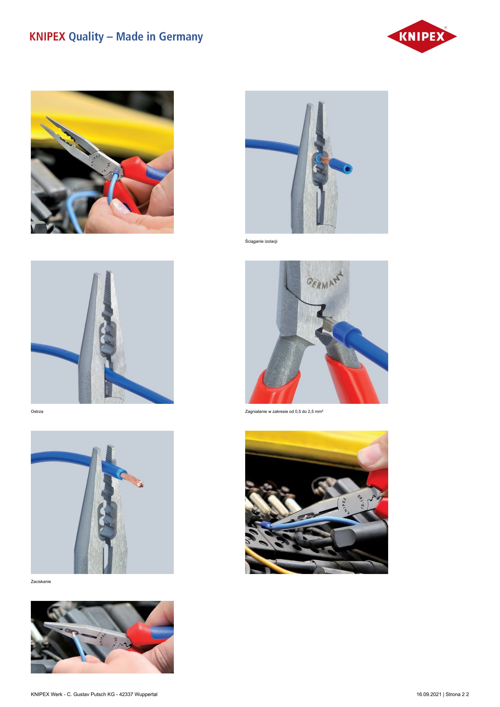 Szczypce wydłużone dla elektryków 160mm
