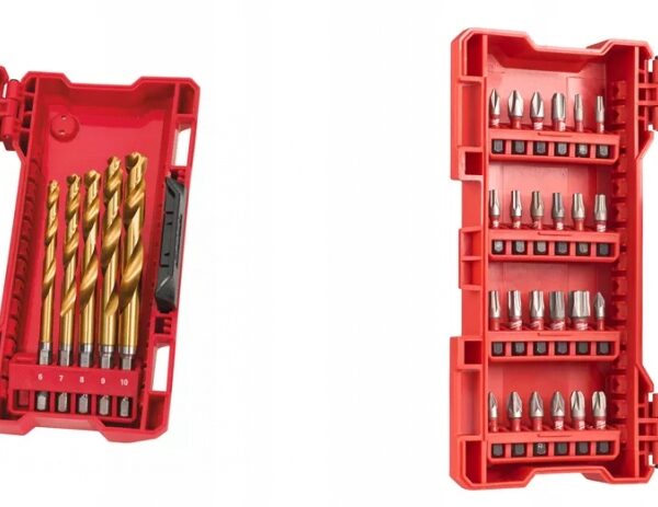 Zestaw wierteł hss-g TIN RED HEX 10SZ+ZESTAW bitów shockwave