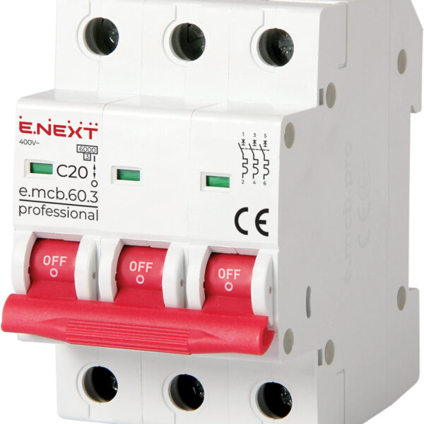 Wyłącznik nadprądowy MCB.PRO60 3P C20A 6KA