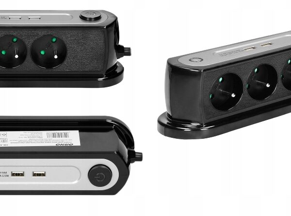 Przedłużacz biurkowy z wyłącznikiem 3X2P+Z, 2XUSB 1,4M