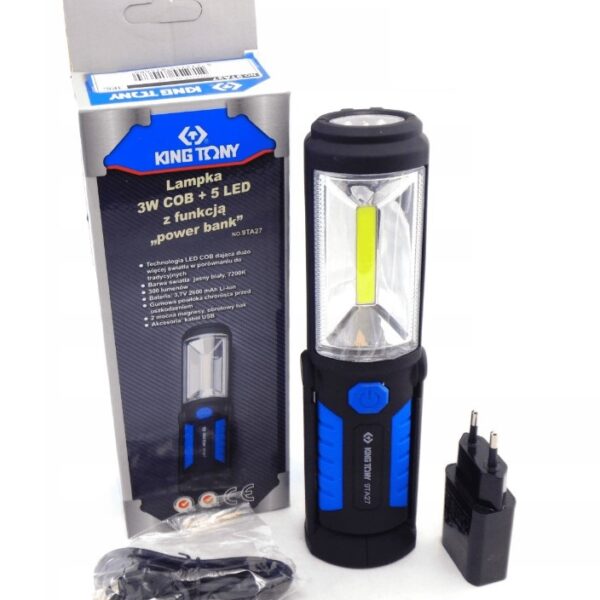 Lampka COB LED+5LED+ŁADOWARKA