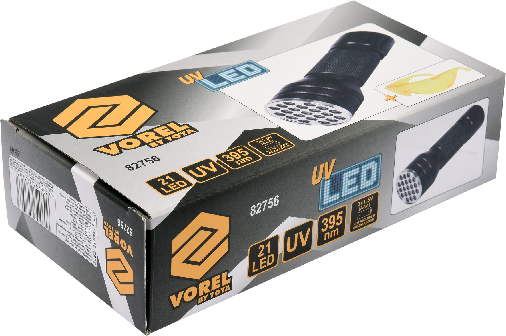 Zestaw latarka UV 21 LED i okulary