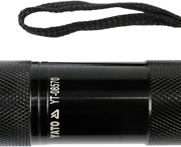 Latarka aluminiowa, 9LED, czarna