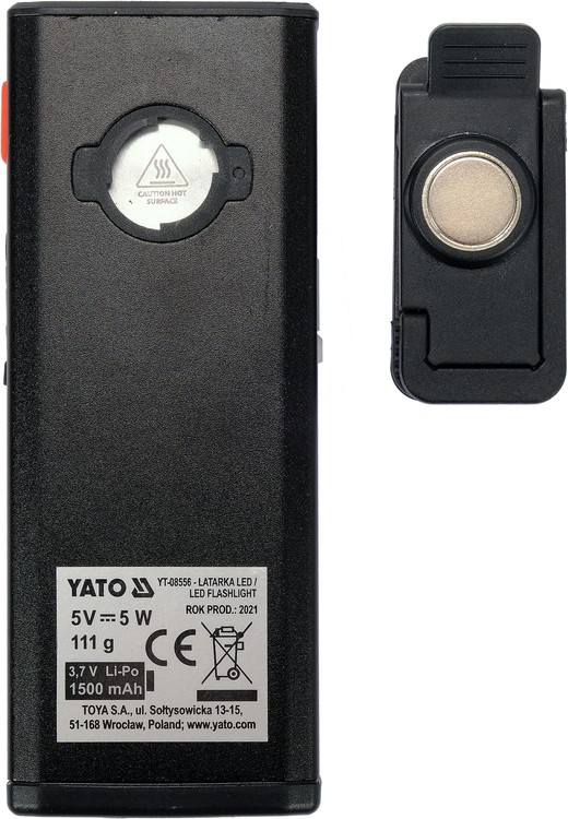 Latarka robocza 500LM, li-po 3,7V 1500MAH