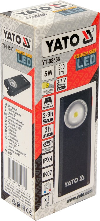 Latarka robocza 500LM, li-po 3,7V 1500MAH