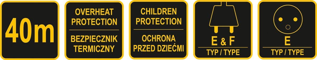 Przedłużacz bębnowy 4 gniazda 40 metrów