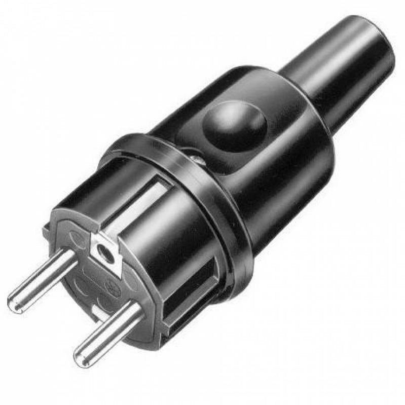 Wtyczka gumowa 2P+Z uni-schuko AEP 900221