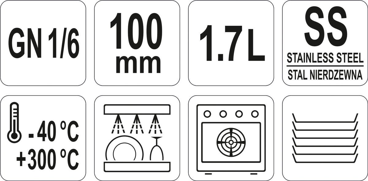 Pojemnik gastronomiczny GN 1/6 100mm