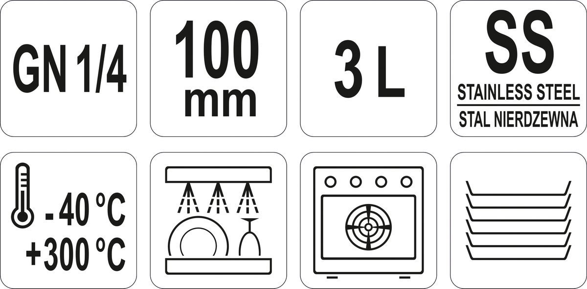 Pojemnik gastronomiczny GN 1/4 100