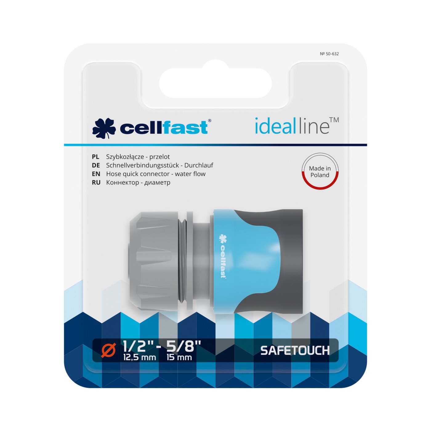 Szybkozłącze przelot 1/2' - 5/8' safetouch ideal