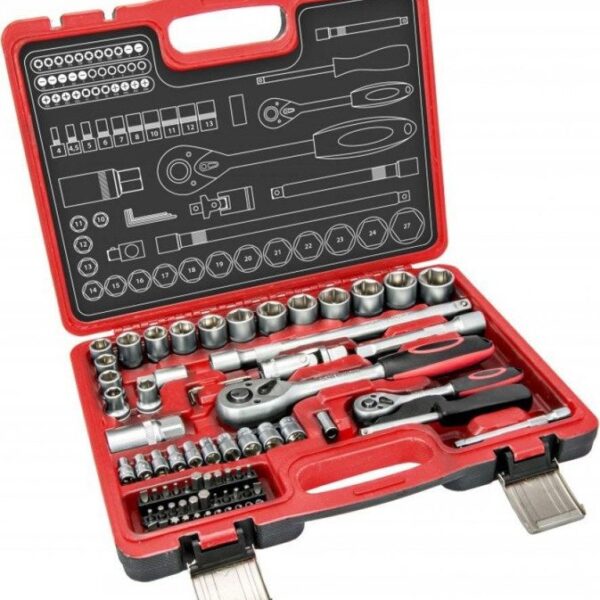 Zestaw kluczy nasadowych CRV 1/4''-1/2'' 72 elementów