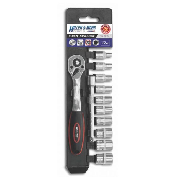 Zestaw kluczy nasadowych 1/4'' 12 elementów