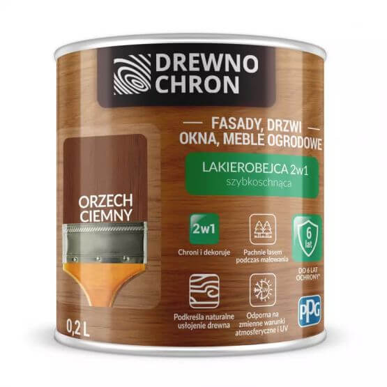 Lakierobejca zewnętrzna 2W1 orzech ciemny 0.2L