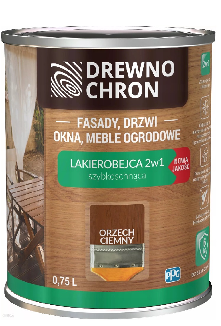 Lakierobejca zewnętrzna 2W1 orzech ciemny 0.75L