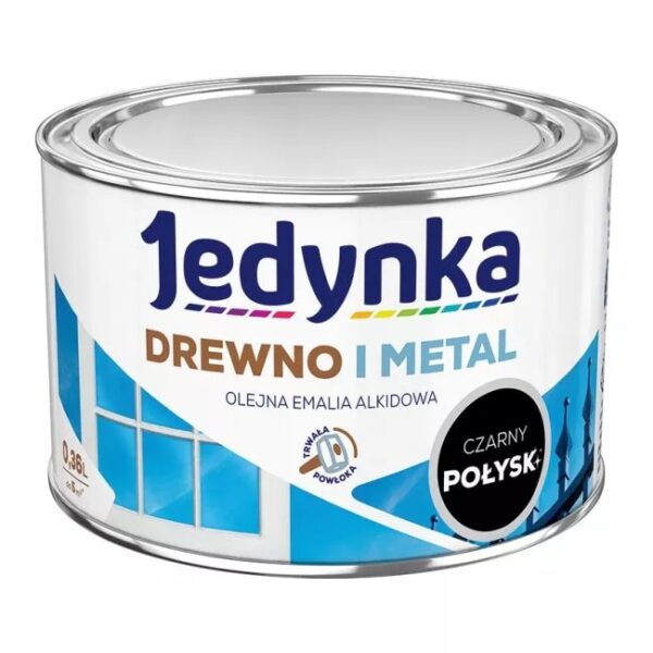 Emalia alkidowa do drewna i metalu czarny 0,36L